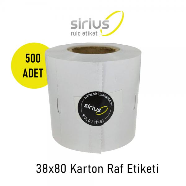 38x80 Karton Raf Etiketi 500 lü