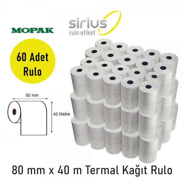 80x40 Adisyon Rulosu Koli 60 Adet Rulo